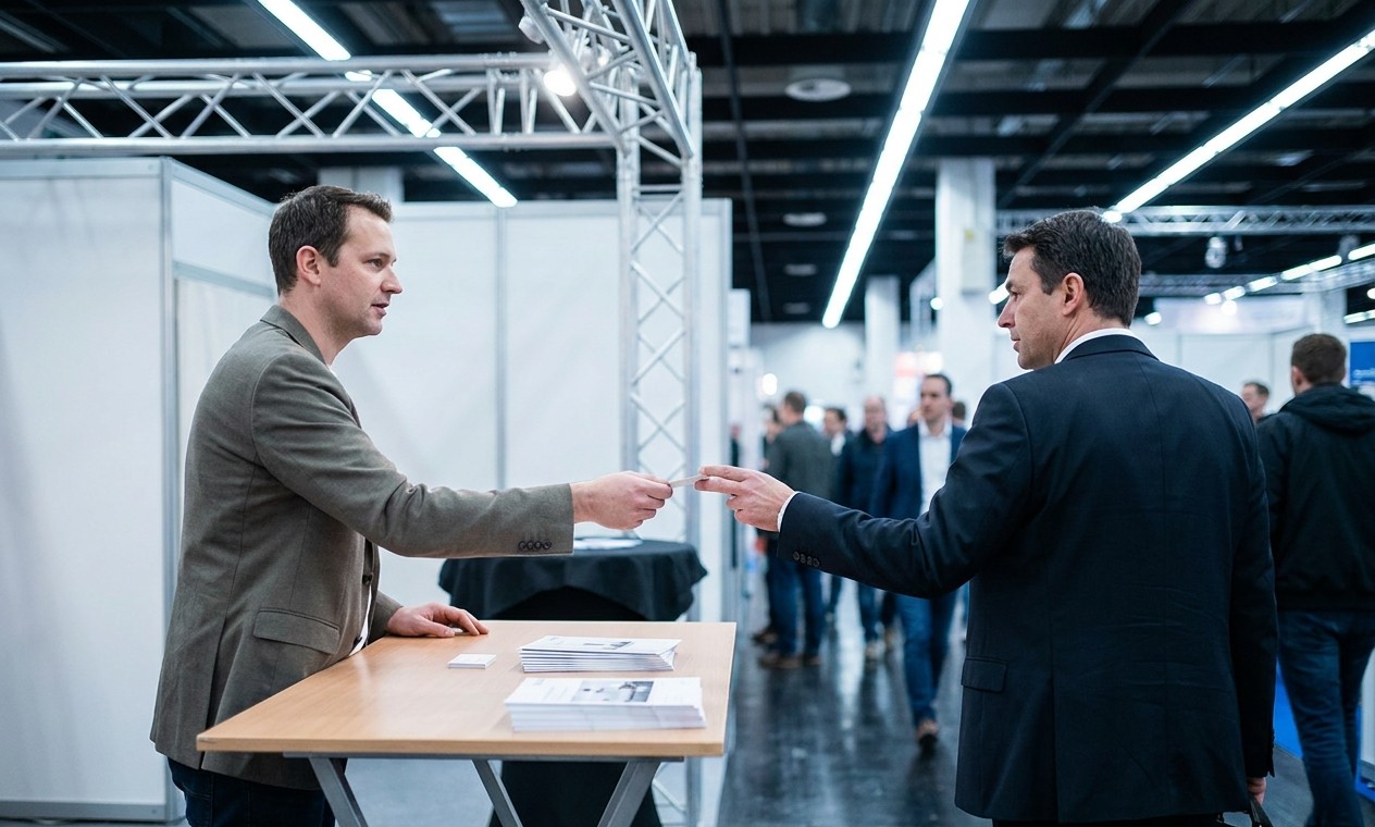 The first route - a business card goes to someone hearing about the brand for the first time